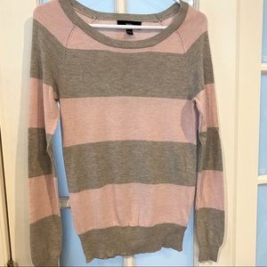 Mossimo pink and grey stripe sweater